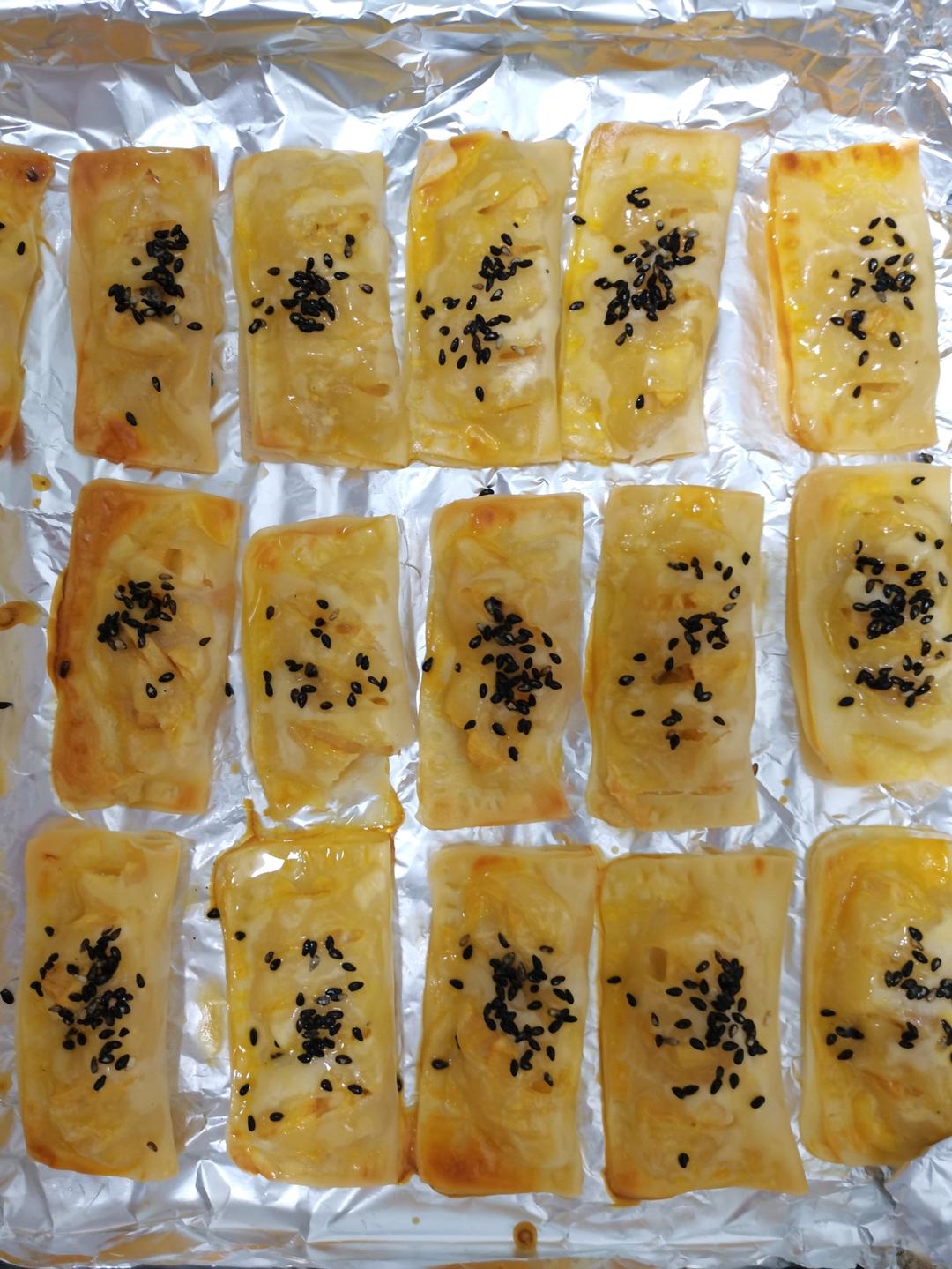 快手苹果派【无油糖馄饨皮版