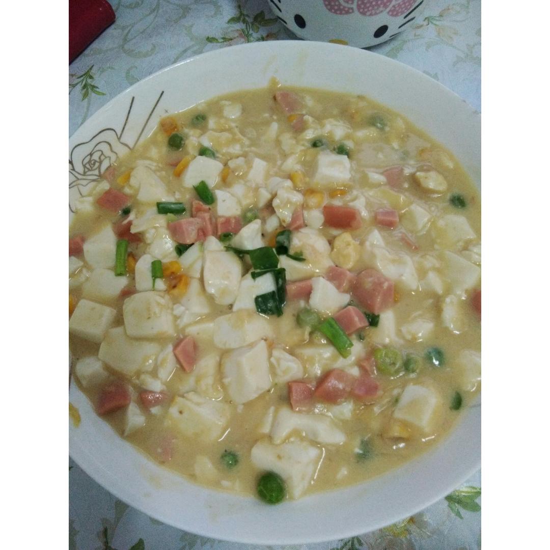 咸蛋烧豆腐～～孩子爱吃的下饭菜！