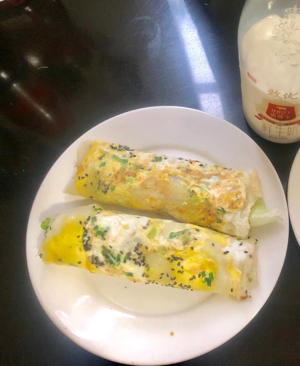 aqd做的简易早餐鸡蛋煎饼