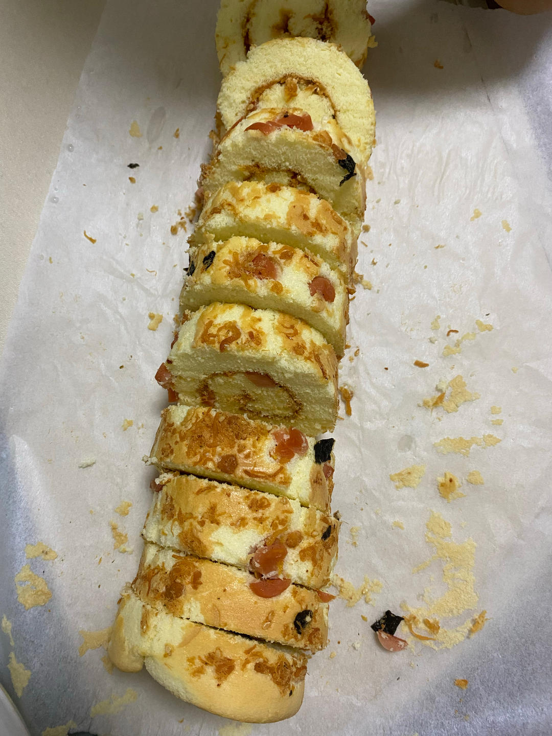 香葱肉松蛋糕卷