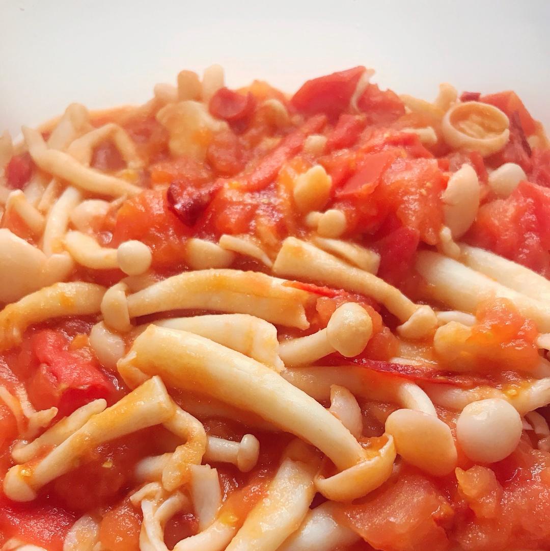 奶茶不加糖做的茄汁海鲜菇