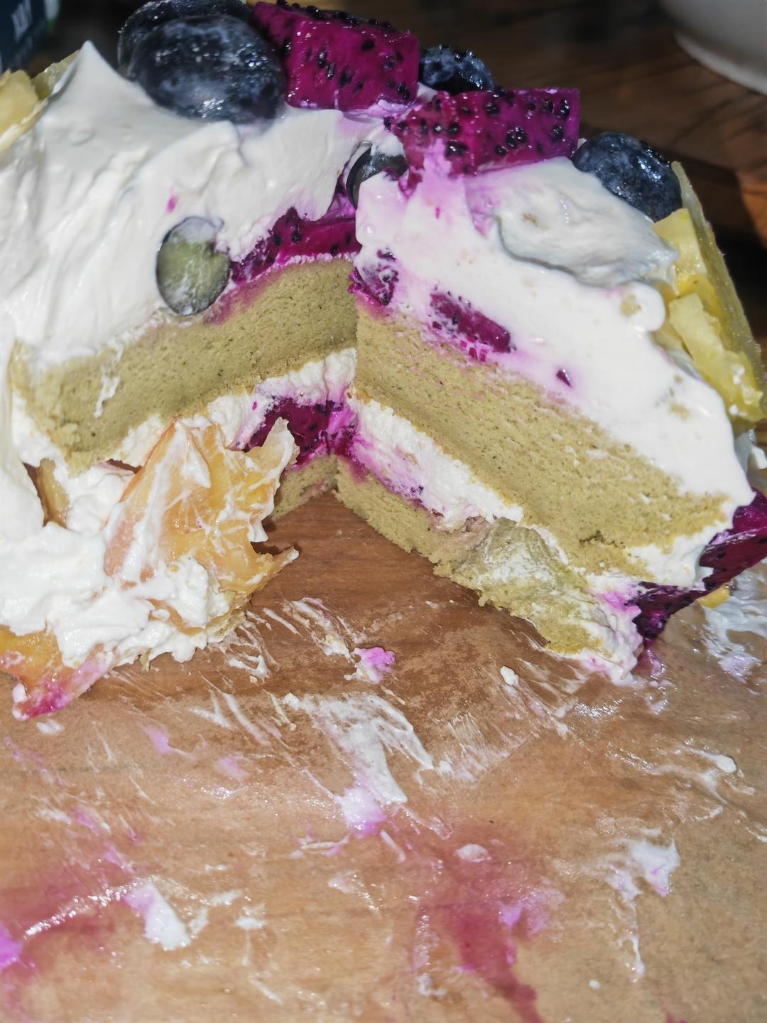 不会抹奶油也可以做的水果裸蛋糕～