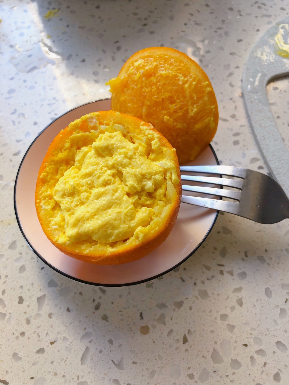甜甜的橙香鸡蛋羹的做法