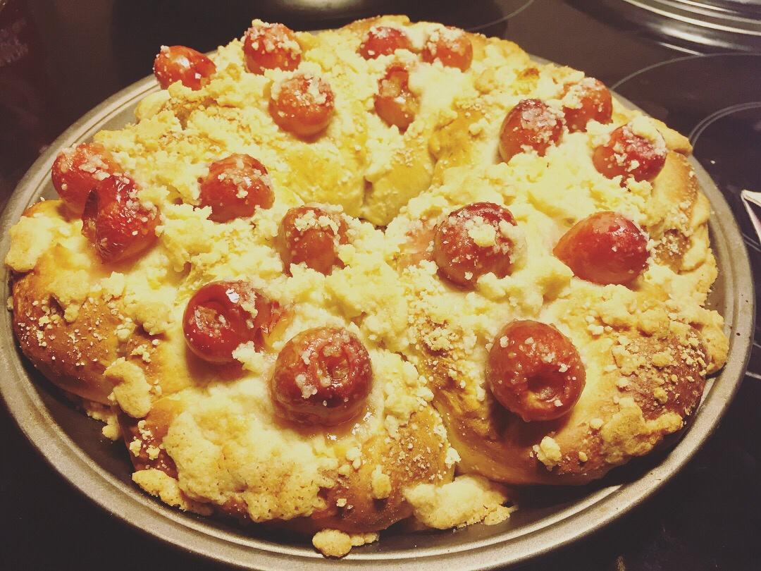 芒果冰jenny做的爆浆樱桃面包(附整颗樱桃去核方法)