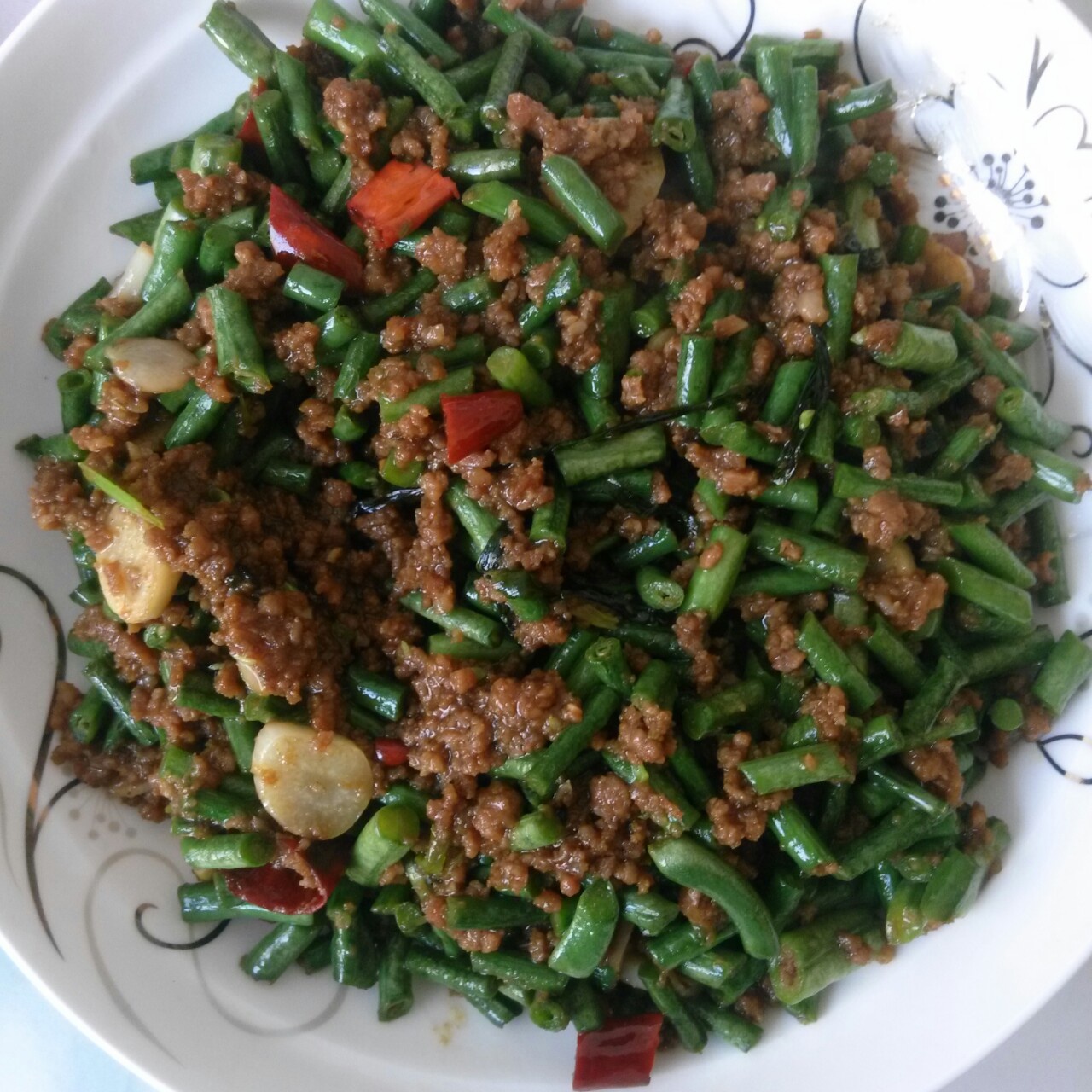 肉沫豆角下饭菜