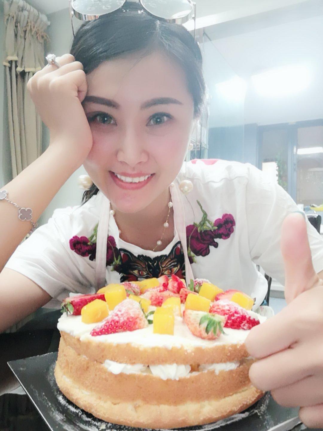 草莓芒果8寸裸蛋糕