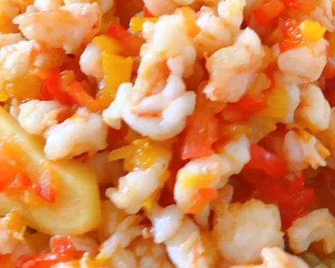 红黄椒炒虾仁（小朋友最爱）