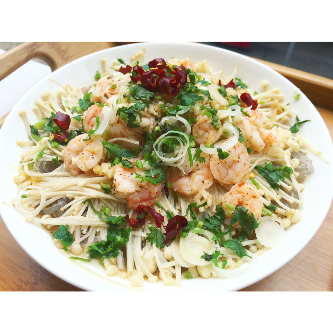 金针菇粉丝蒸虾仁