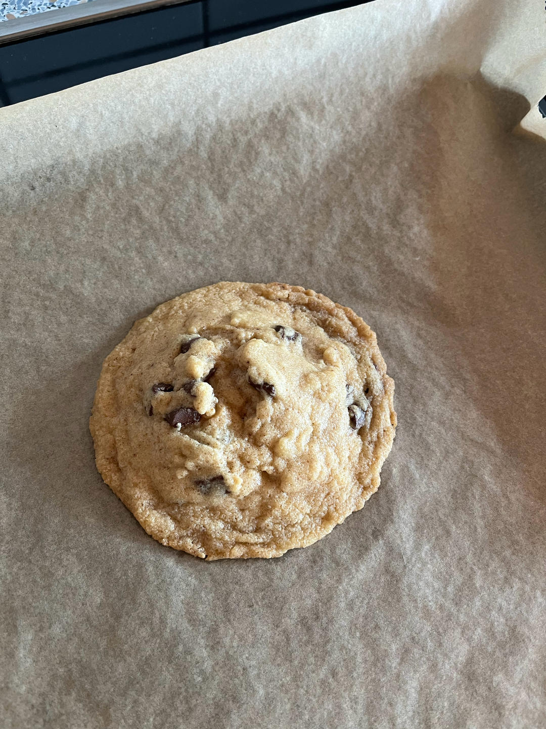 Single-serving giant chocolate chip cookie