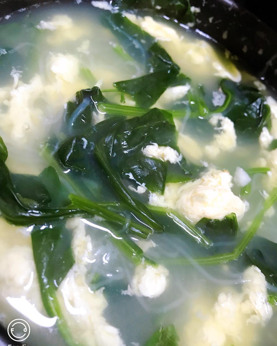 鲜蛋花菠菜汤