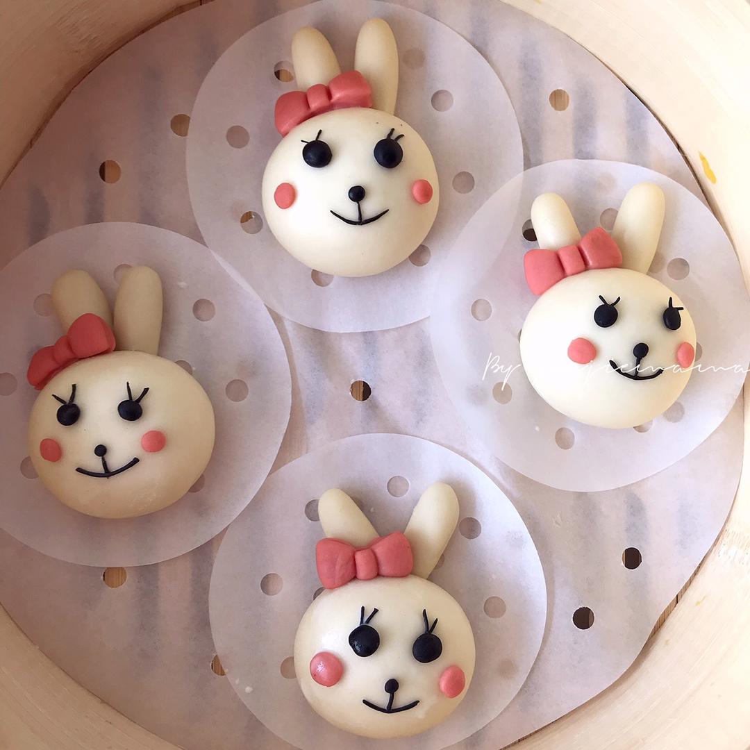 馒可爱做的超可爱小兔子卡通造型馒头