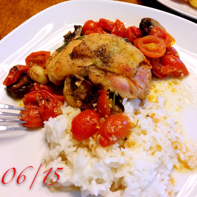 香蒜蕃茄烤鸡腿