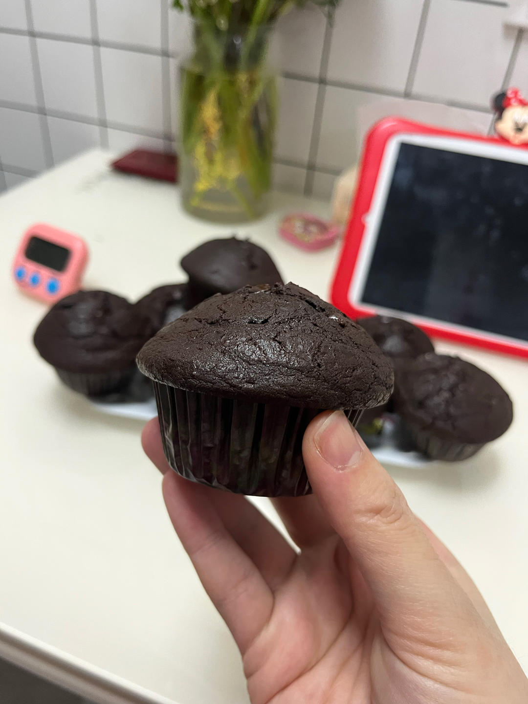 在家做巧克力蘑菇头麦芬蛋糕🍫