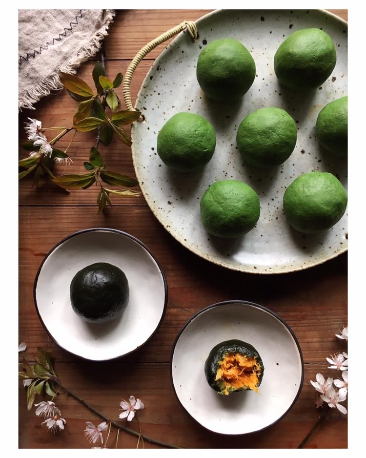 【网红肉松蛋黄青团】-艾草版（附艾草处理及保存）