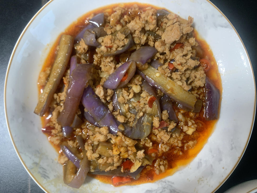 红烧肉沫茄子
