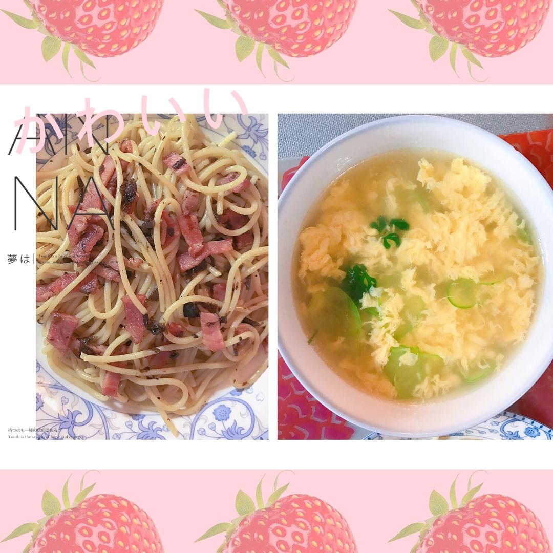 可能是最好吃系列--橄榄菜培根意面