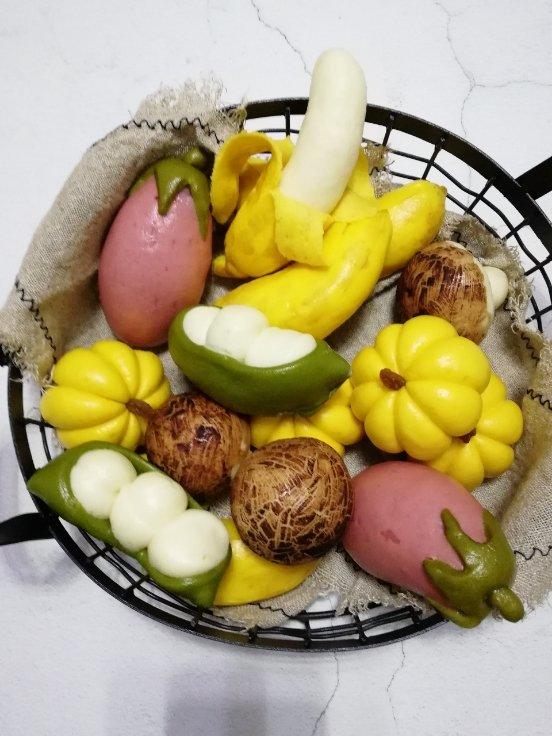 卡通造型可爱豌豆荚馒头