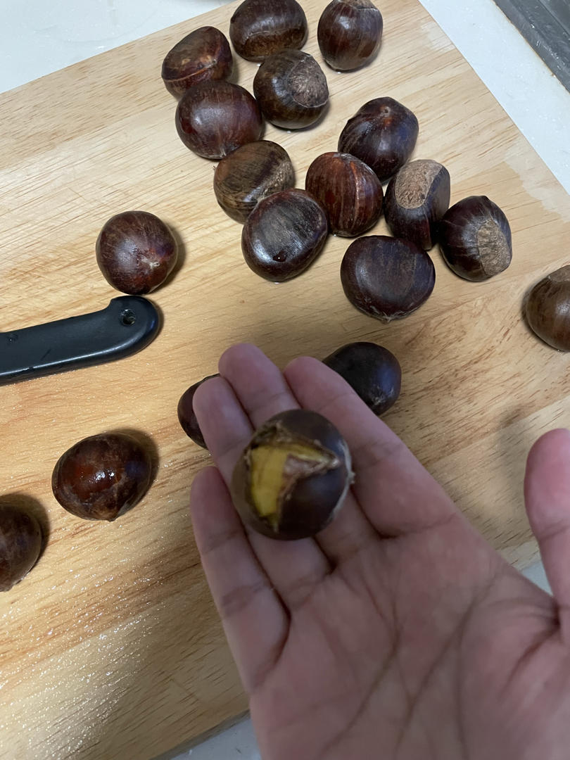 超级省事儿快速剥栗子皮
