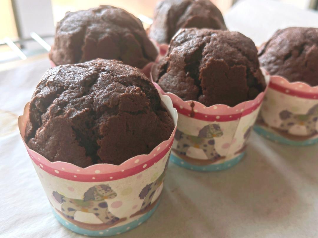 巨简单❗️超快速❗️巧克力玛芬蛋糕❗️好吃哭了