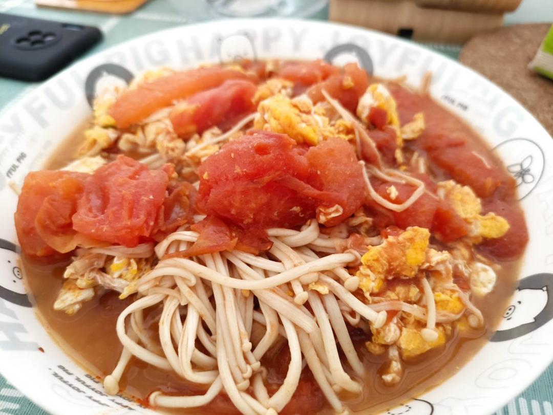金针菇番茄炒蛋