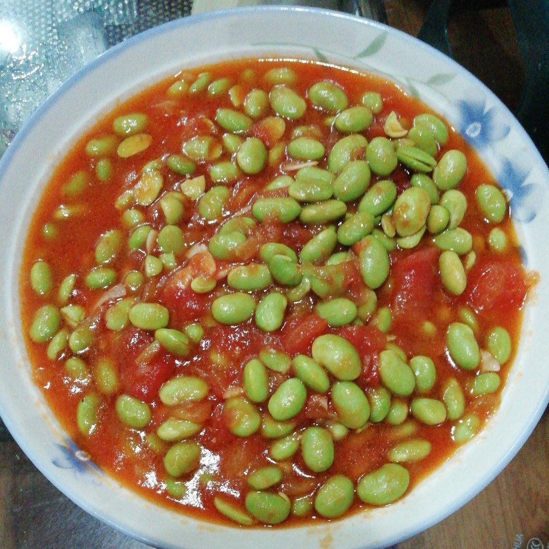 肉末番茄烧毛豆