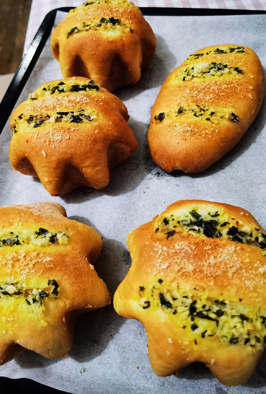 蒜香肉松小炸弹面包（烫种）