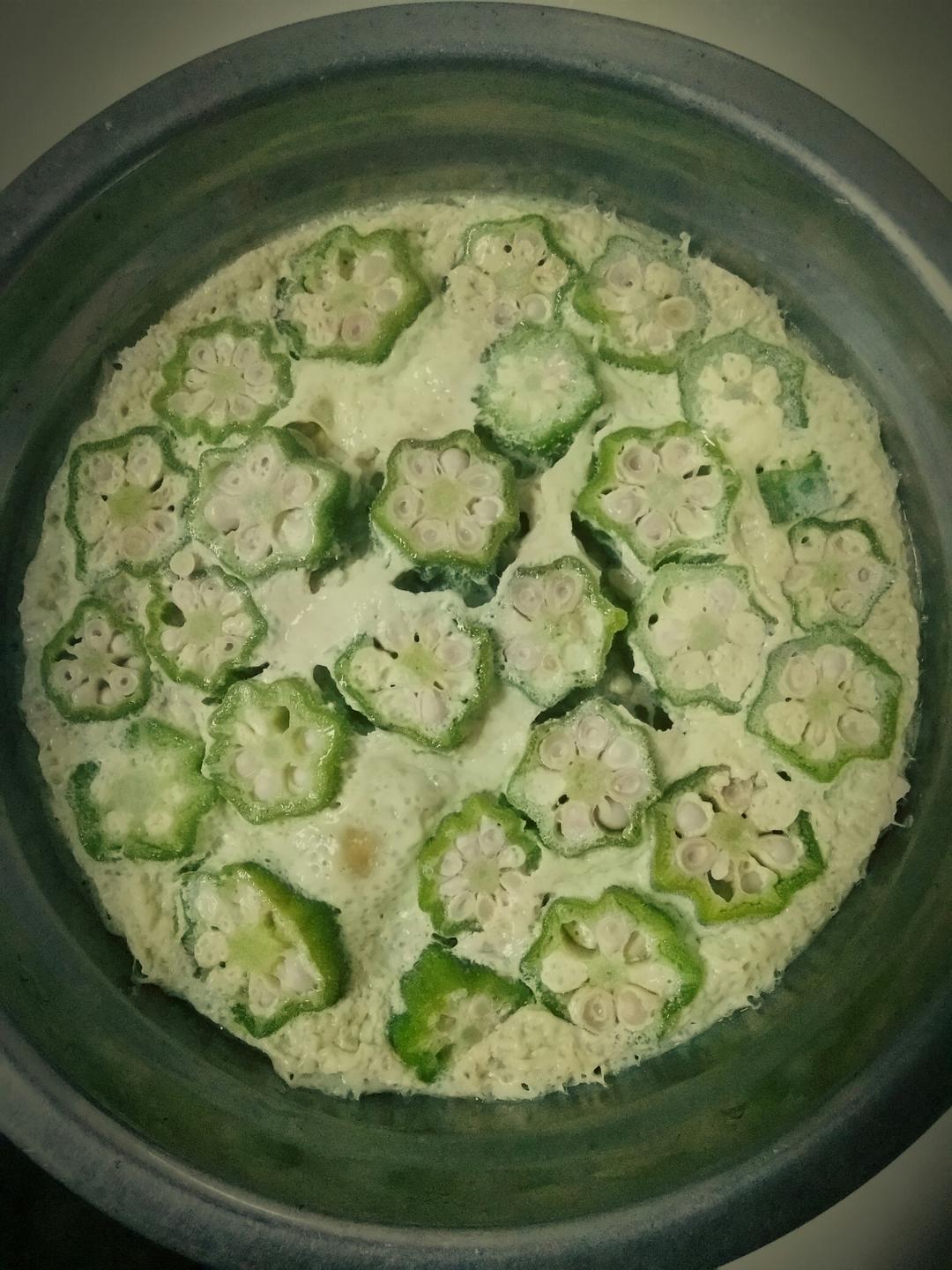 秋葵蒸蛋的做法
