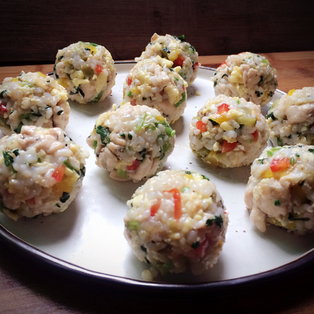 鸡肉蔬菜饭团OR拌饭（2.0版）—避免蔬菜焦虑| 健康·三餐