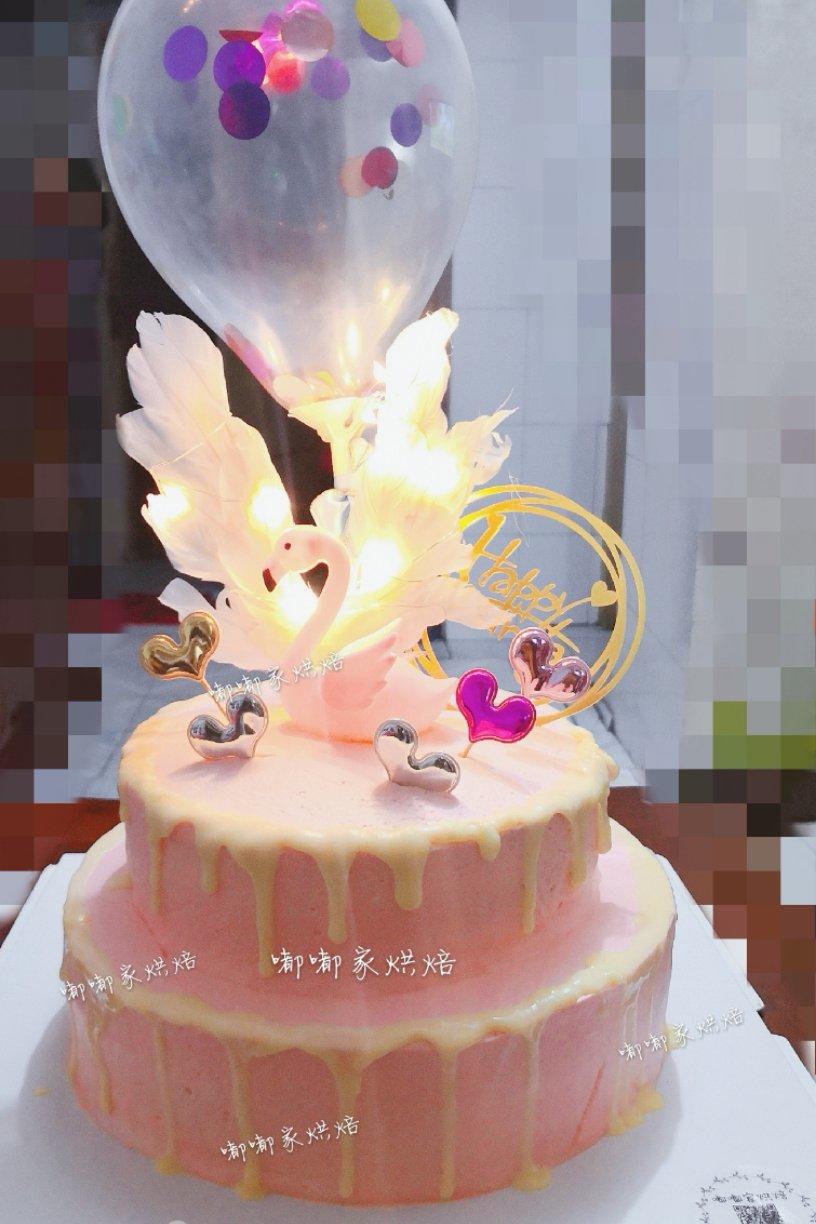 火烈鸟气球🎈款生日蛋糕