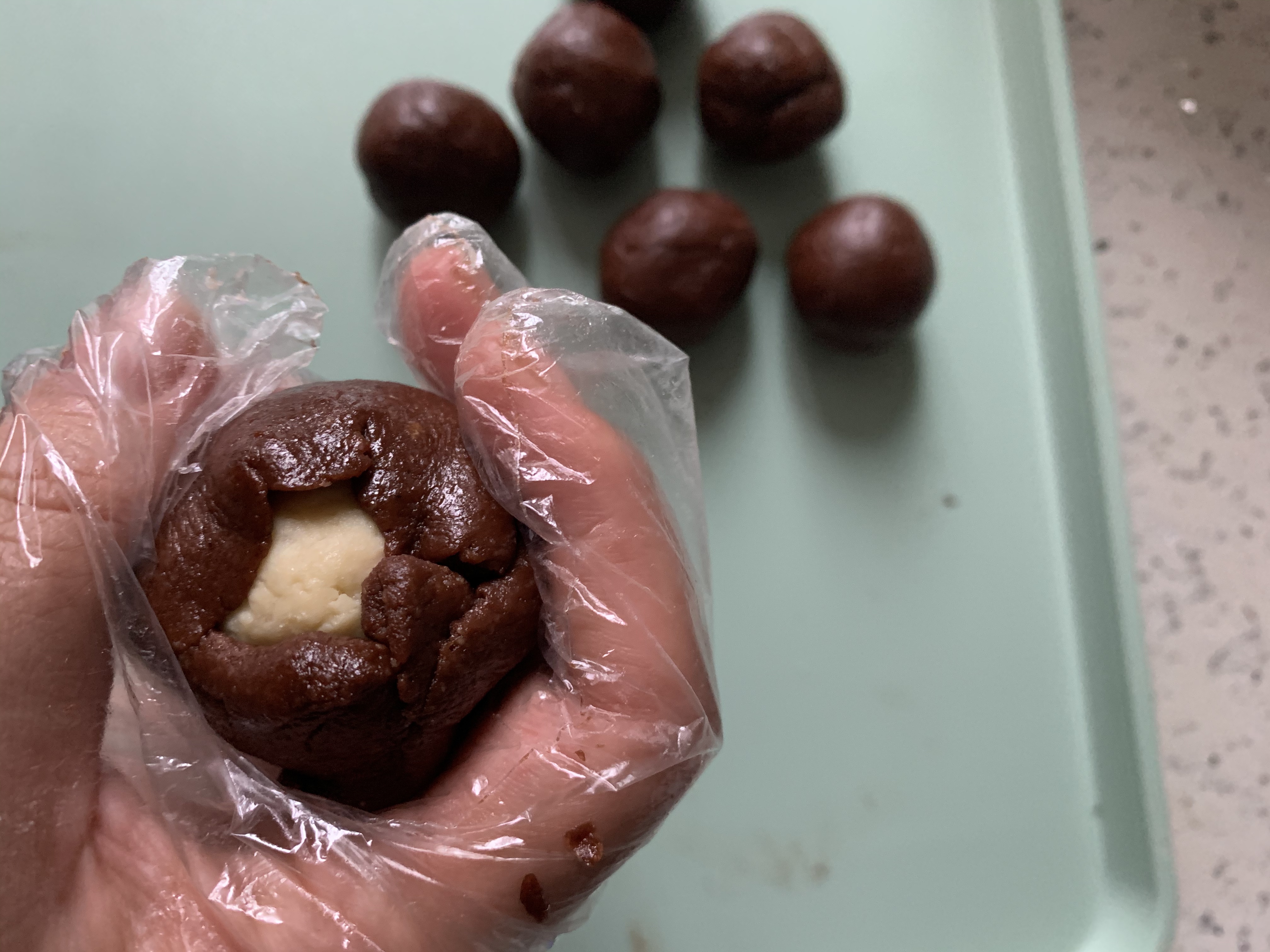 生酮月饼：巧克力鹰嘴豆泥馅的做法 步骤10