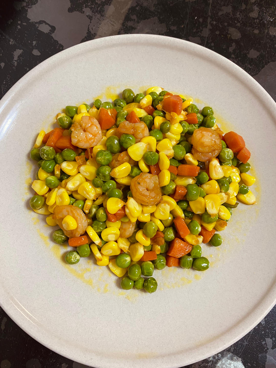 什锦玉米粒虾仁🍤🌽🥕