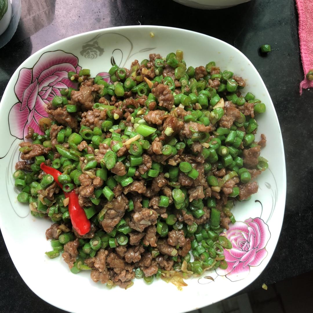 肉沫豆角下饭菜