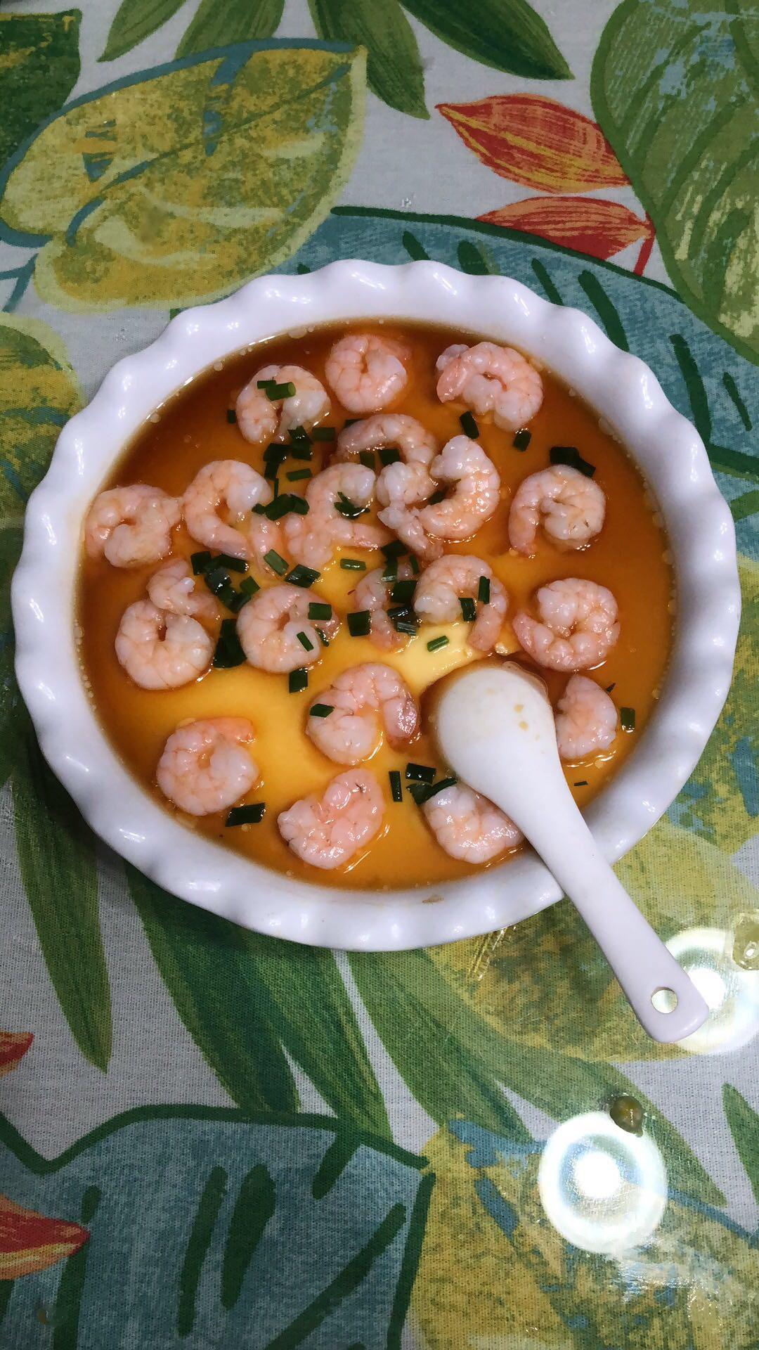 虾仁豆腐蒸水蛋