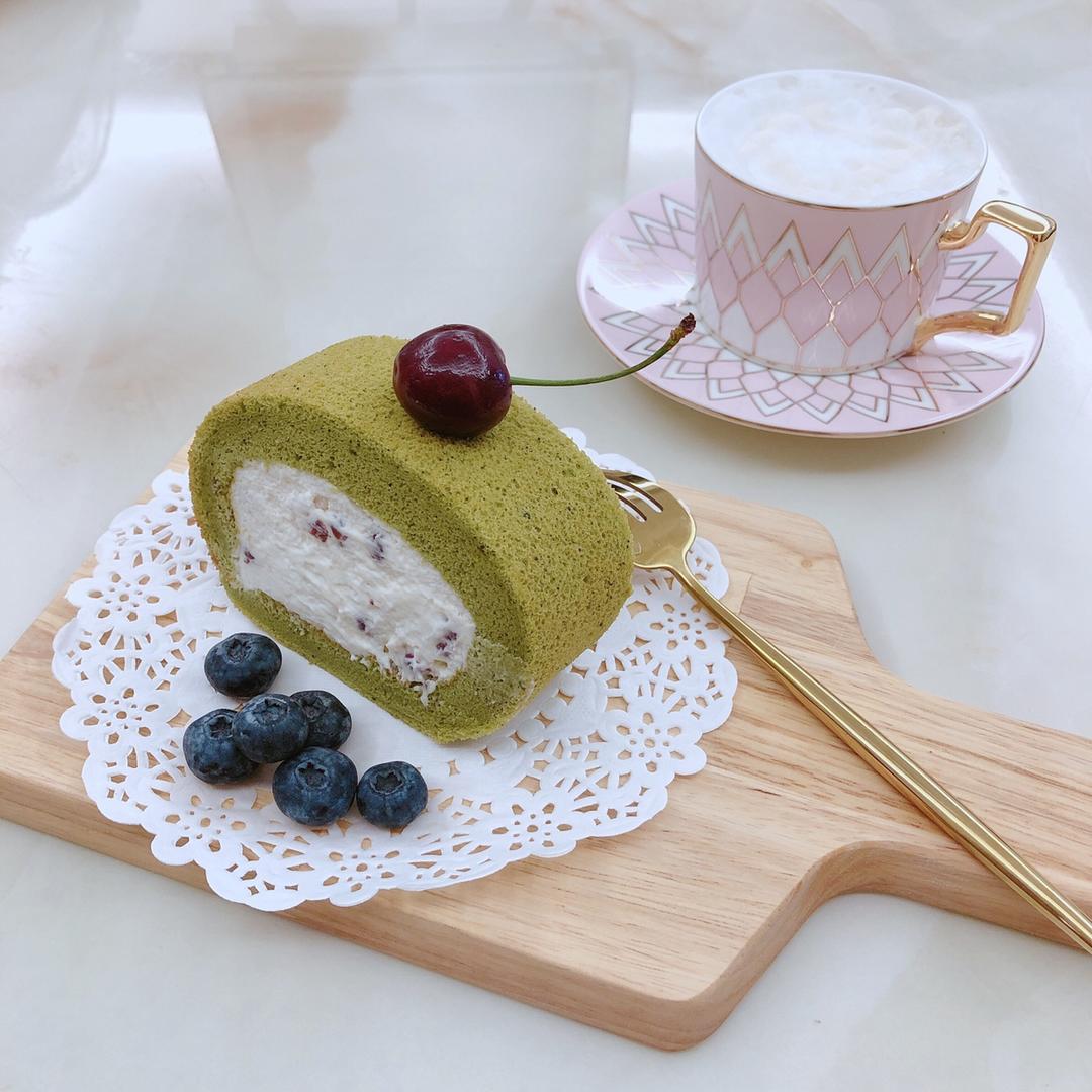抹茶红豆蛋糕卷