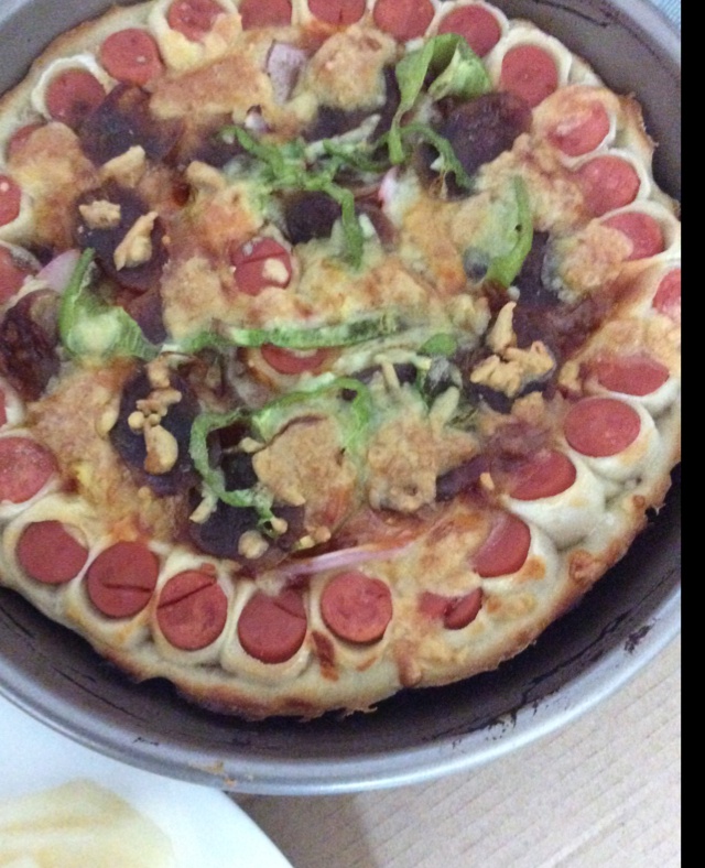 香酥虾花边披萨