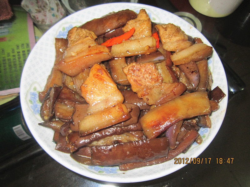 酱爆肉末茄子