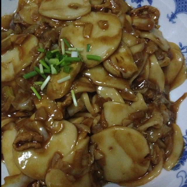 青菜肉丝炒年糕