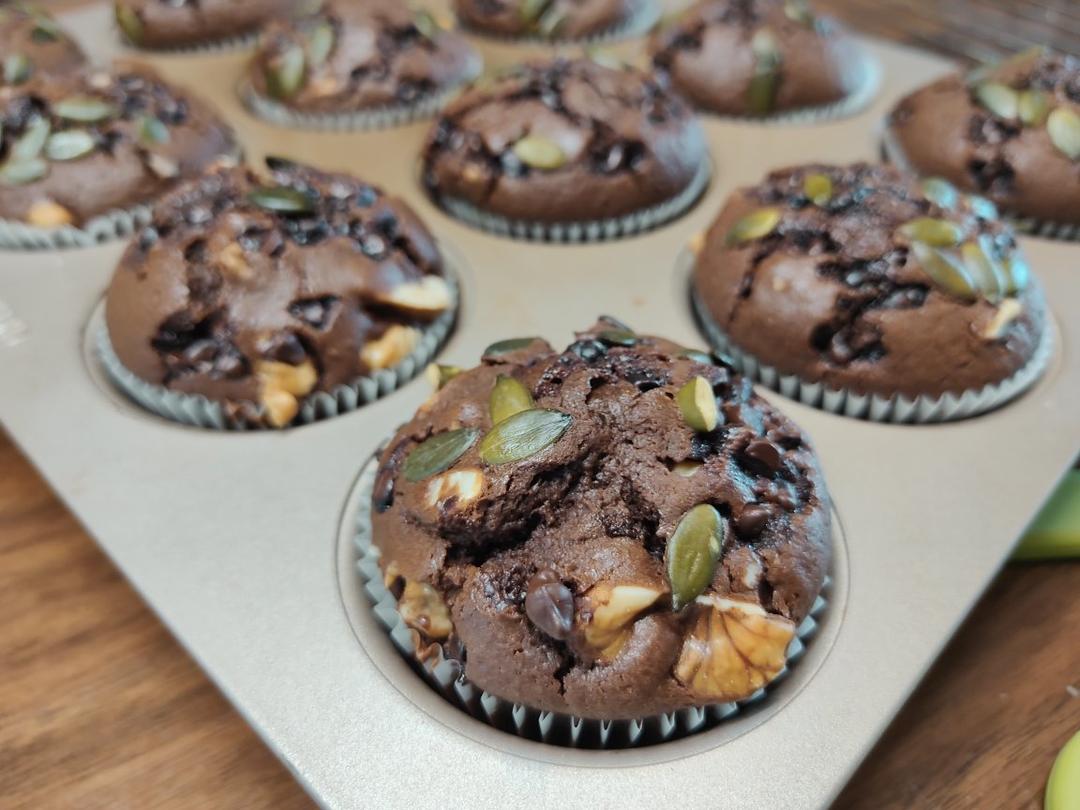 巨简单❗️超快速❗️巧克力玛芬蛋糕❗️好吃哭了