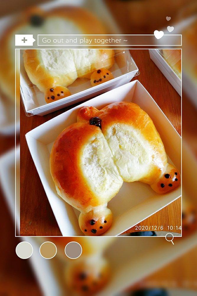 不独吐芬馨做的柯基屁股面包柔软呆萌重口味