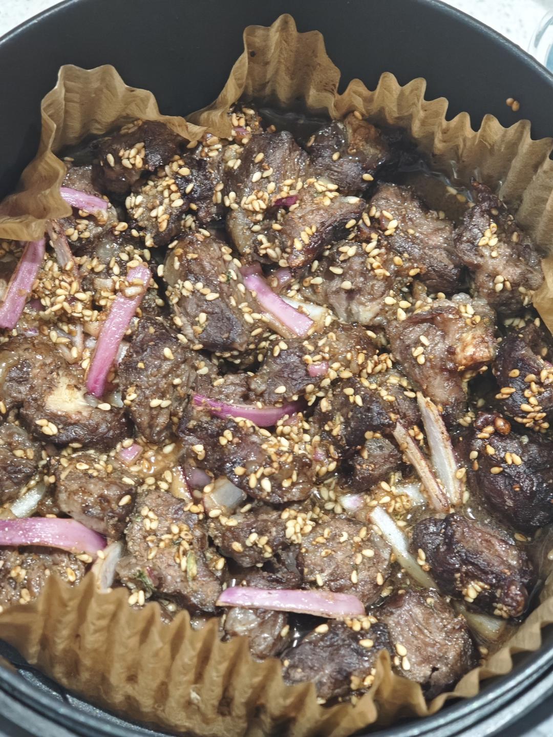 空气炸锅盐葱牛肋条