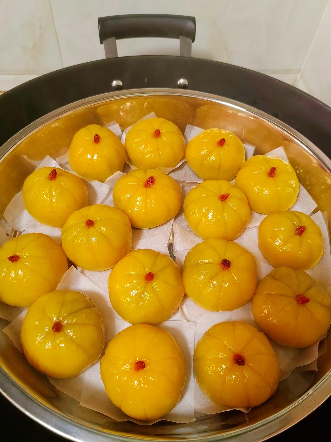 用南瓜做的南瓜豆沙包的做法 步骤28