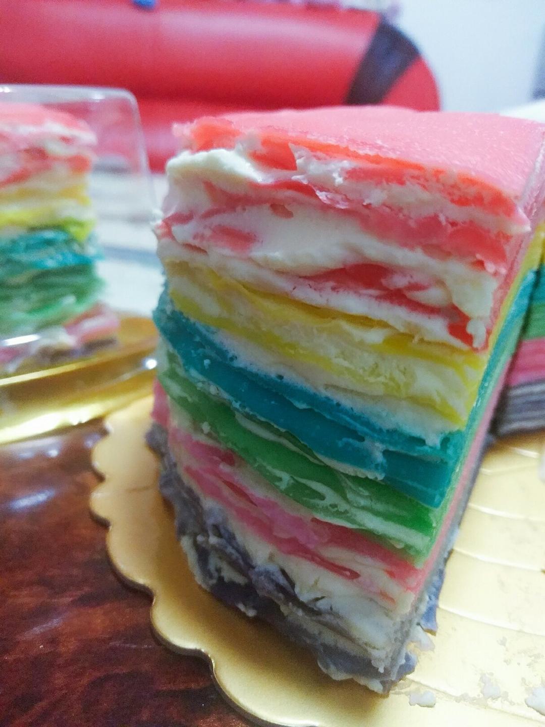 彩虹千层蛋糕 彩虹可丽饼(Mille Crepe Cake)