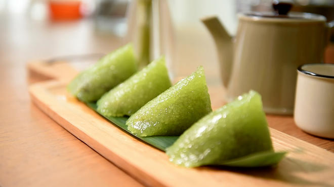 绿油油泰式西米粽子（红豆/香芋馅）（内含料理视频）的做法