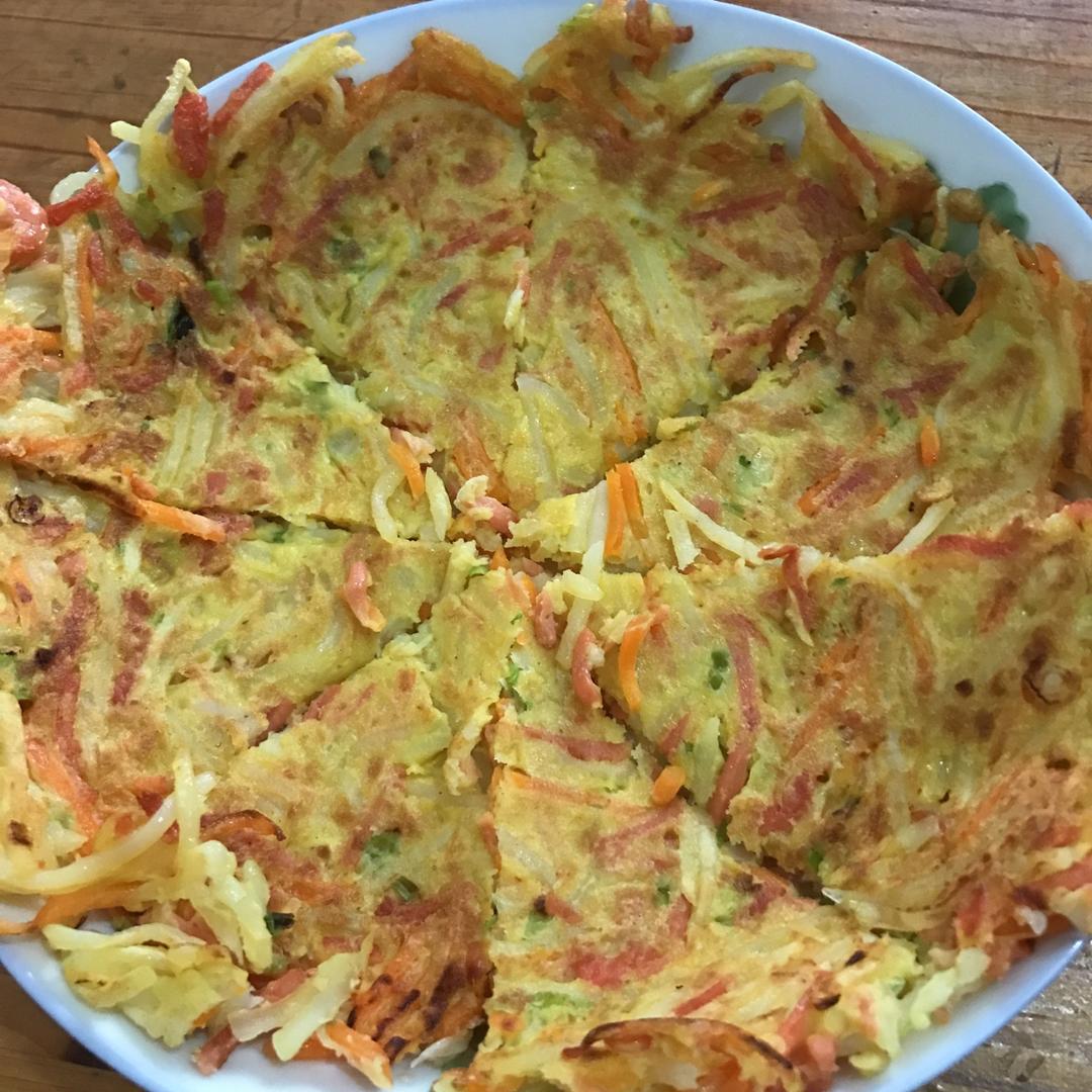 香煎土豆丝鸡蛋饼