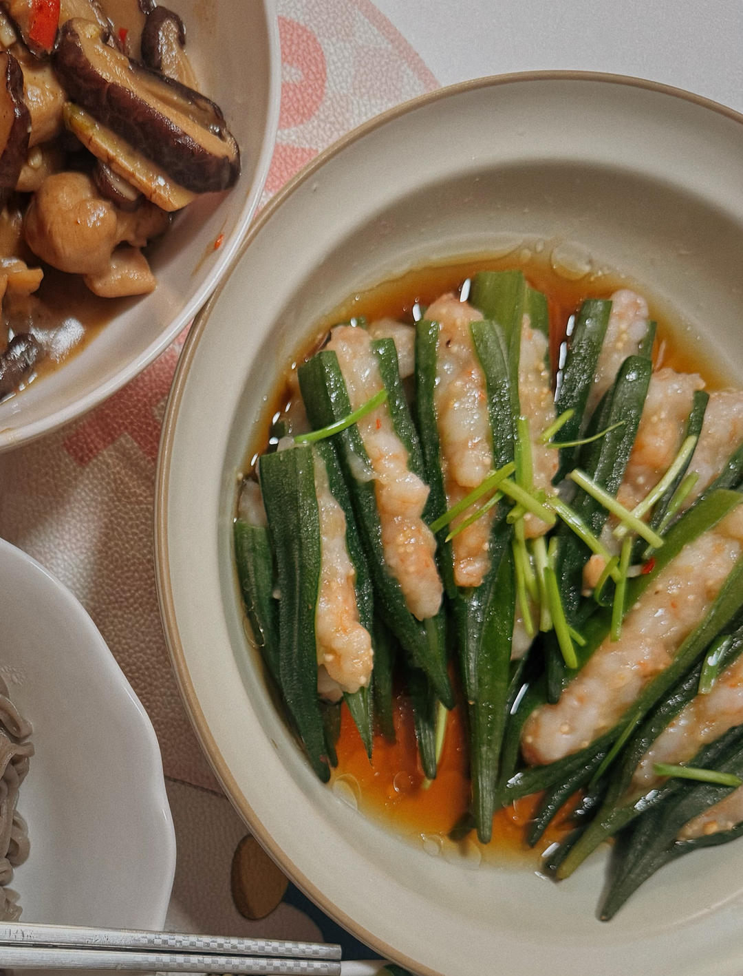 虾滑酿秋葵