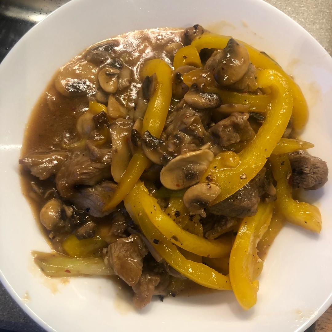 酱炒蘑菇牛肉