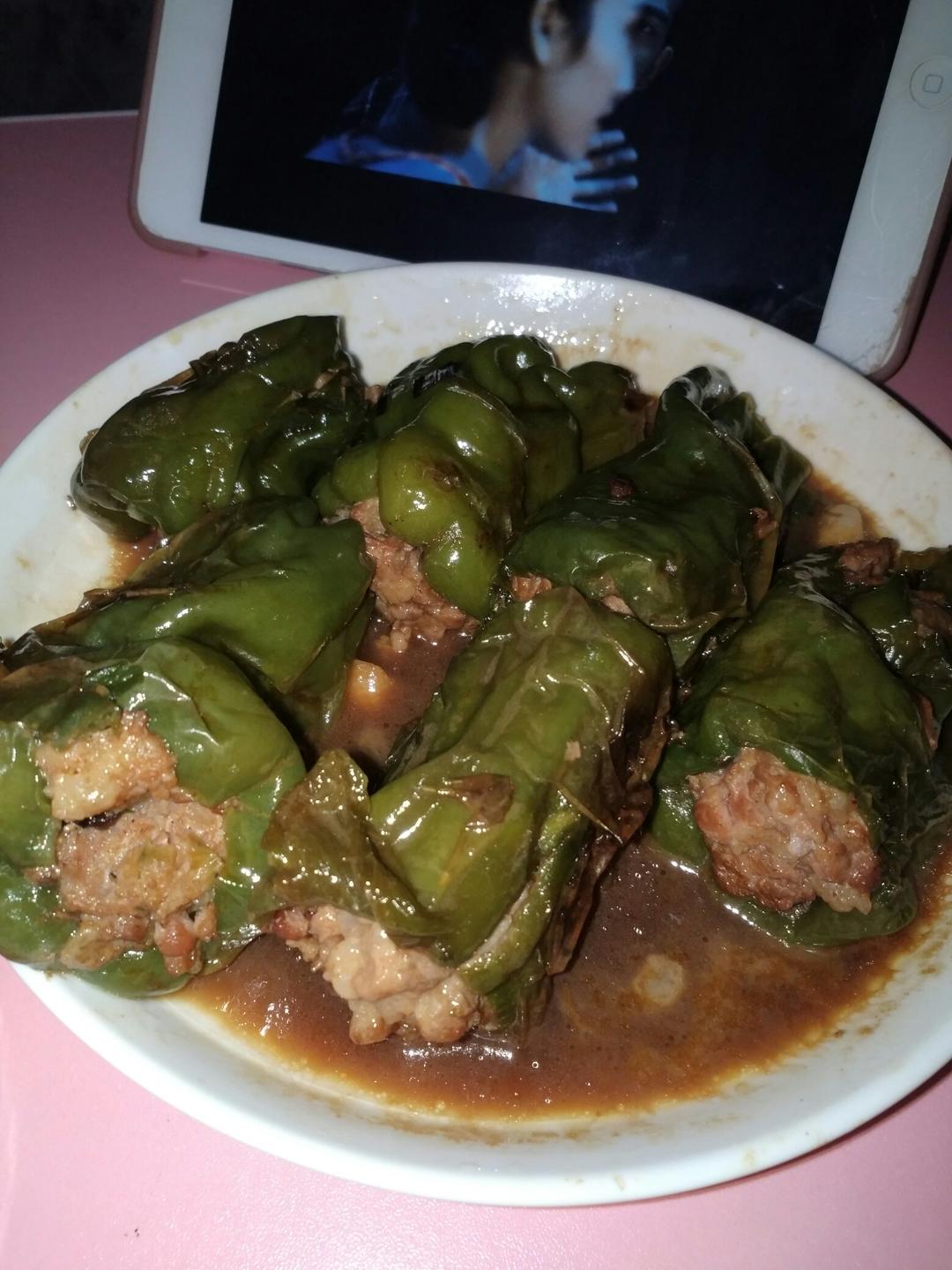 肉馅辣椒-新手下厨 stuffed Chili pepper