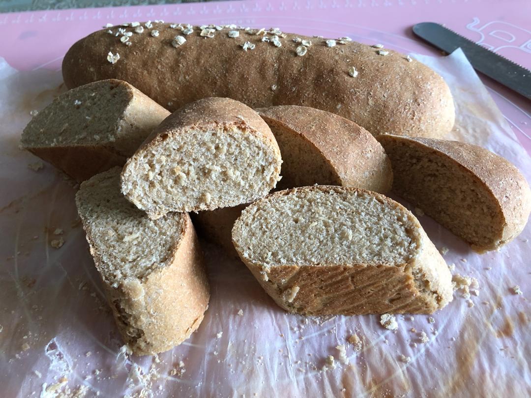 慢碳高纤纯全麦面包～（无油无糖无蛋无奶）