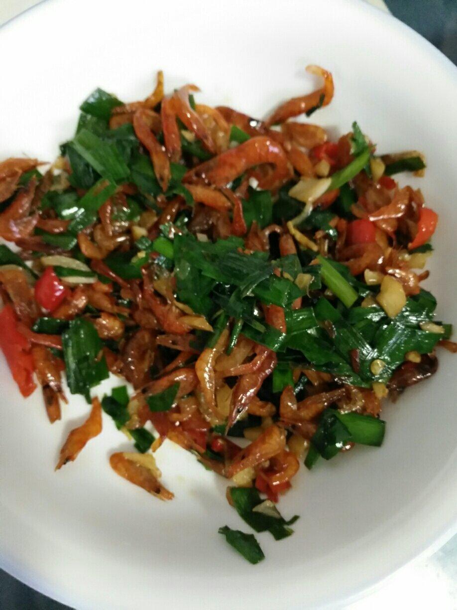 小虾米炒韭菜
