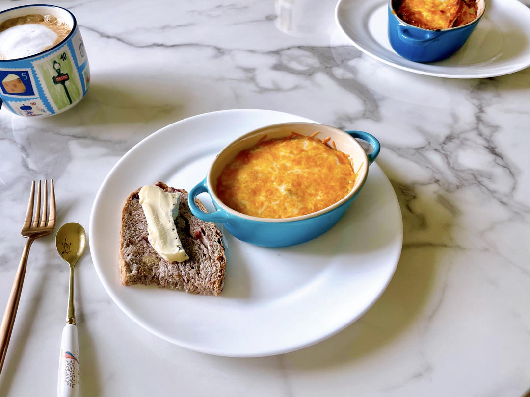 网红brunch：Oeuf Cocotte 法式小盅蛋/法式烤蛋/法式芝士焗蛋/Egg Casserole
